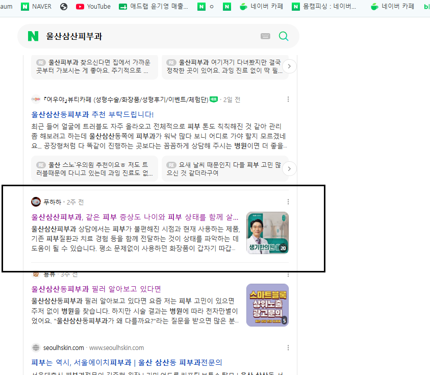 병의원 네이버 검색 결과 캡처